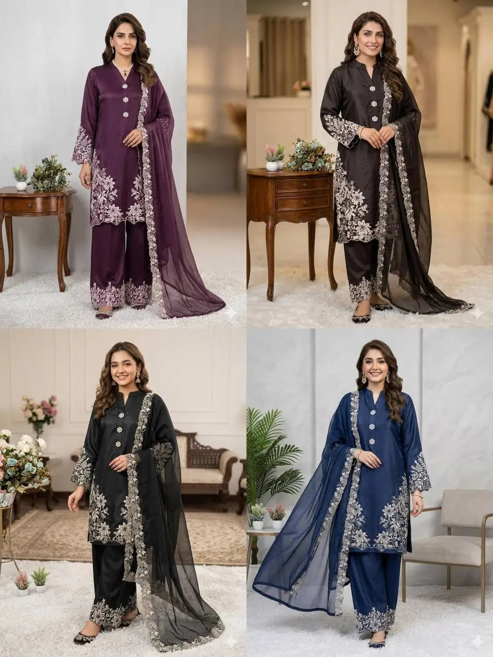 Elegant Crape Silk Plazzo Suit Set for Festive and Occasion Wear