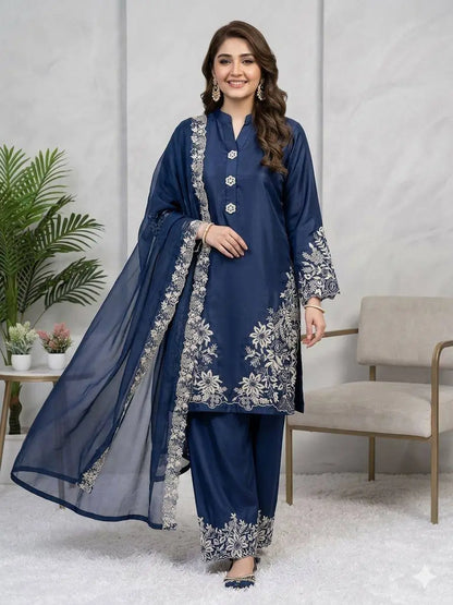 Elegant Crape Silk Plazzo Suit Set for Festive and Occasion Wear