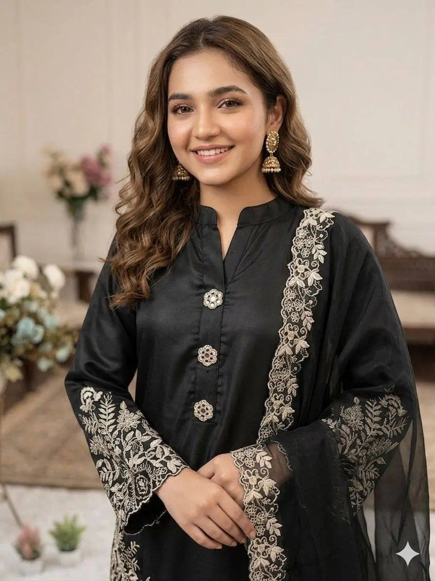 Elegant Crape Silk Plazzo Suit Set for Festive and Occasion Wear