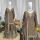Elegant Crepe Embroidered Sharara Suit Set