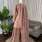 Elegant Crepe Embroidered Sharara Suit Set