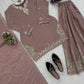 Elegant Crepe Embroidered Sharara Suit Set