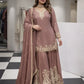 Elegant Crepe Embroidered Sharara Suit Set