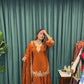 Elegant Crepe Embroidered Sharara Suit Set