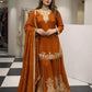 Elegant Crepe Embroidered Sharara Suit Set