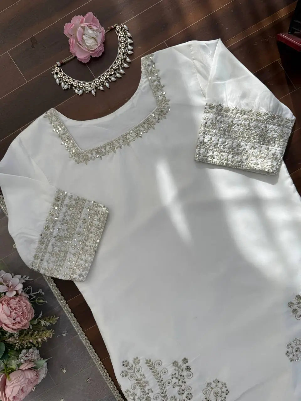 Elegant Crepe Palazzo Suit Set for Festive and Occasion Wear