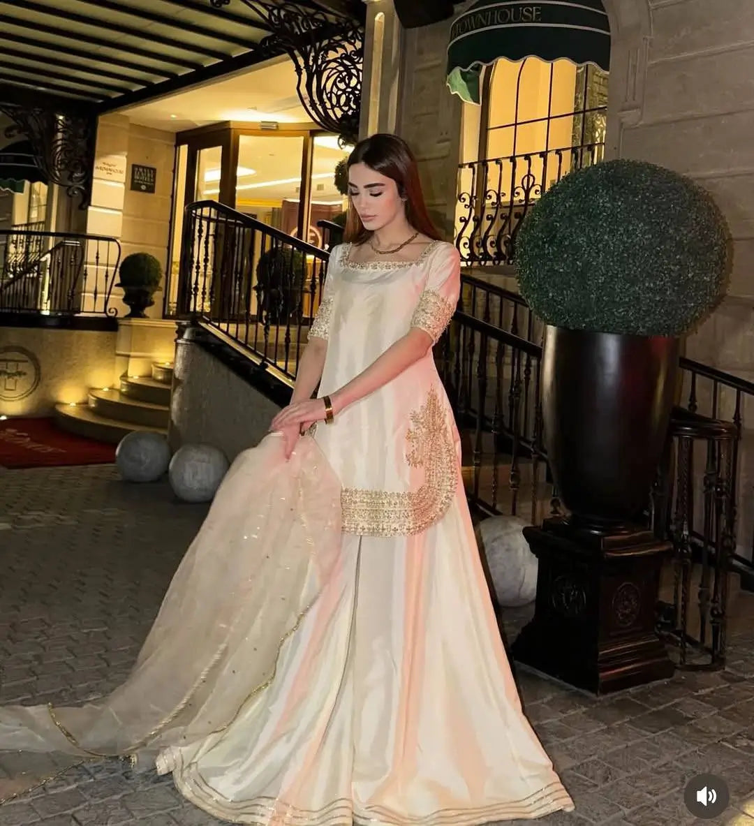 Elegant Crepe Palazzo Suit Set for Festive and Occasion Wear