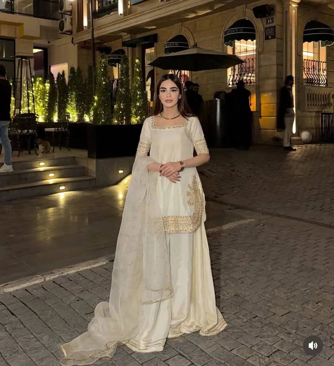 Elegant Crepe Palazzo Suit Set for Festive and Occasion Wear