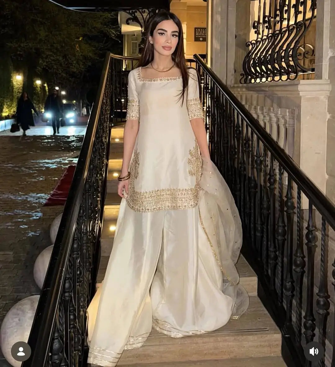 Elegant Crepe Palazzo Suit Set for Festive and Occasion Wear