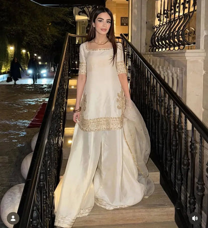 Elegant Crepe Palazzo Suit Set for Festive and Occasion Wear