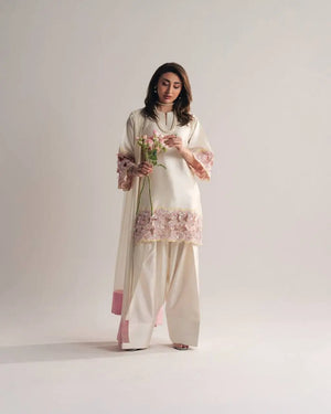 Elegant Crepe Silk Kurta Set with Handwork Lace for Festive and Occasion Wear