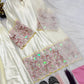 Elegant Crepe Silk Kurta Set with Moti Handwork and Organza Dupatta for Festive Wear