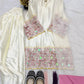 Elegant Crepe Silk Kurta Set with Moti Handwork and Organza Dupatta for Festive Wear