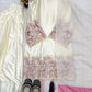 Elegant Crepe Silk Kurta Set with Moti Handwork and Organza Dupatta for Festive Wear