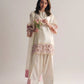 Elegant Crepe Silk Kurta Set with Moti Handwork and Organza Dupatta for Festive Wear