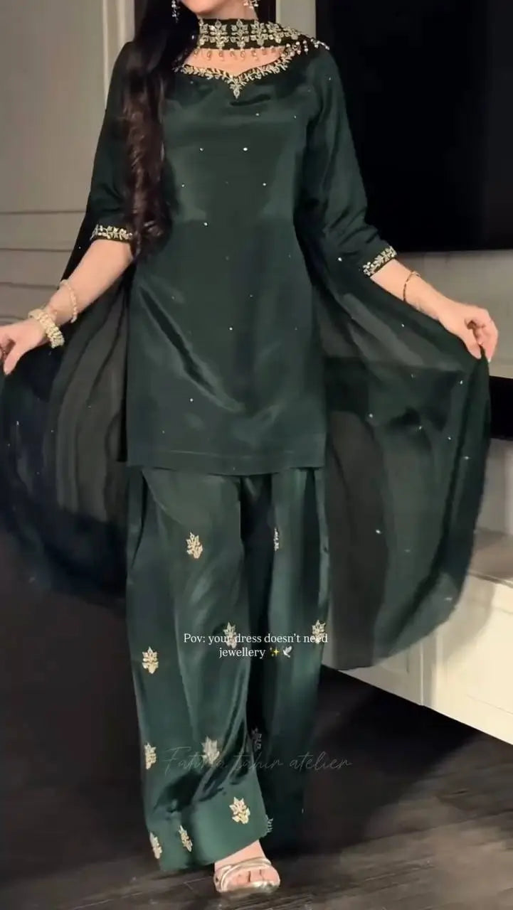 Elegant Crepe Silk Sharara Set for Festive and Party Wear