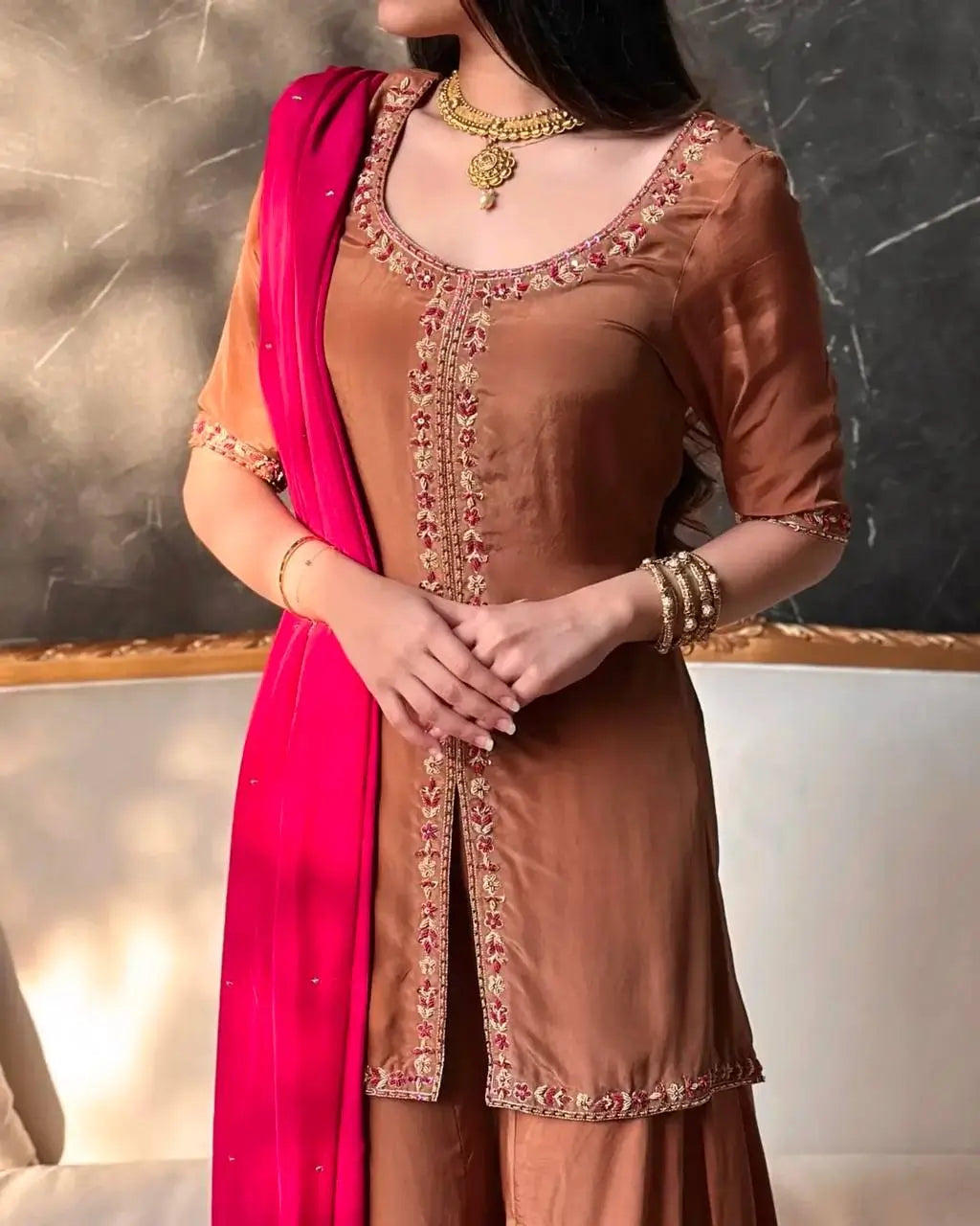 Elegant Crepe Silk Sharara Set for Festive and Party Wear
