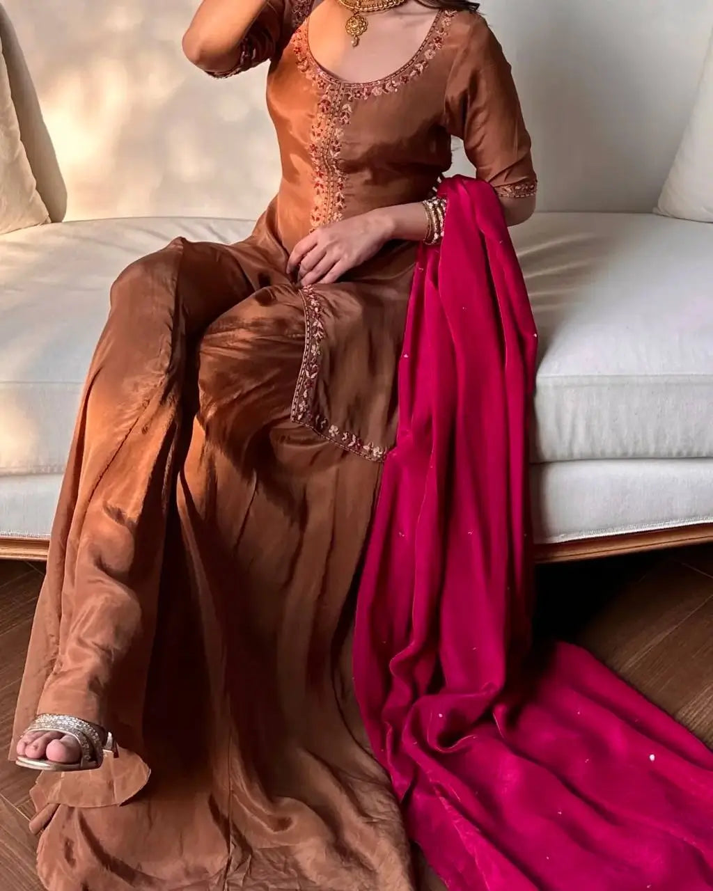 Elegant Crepe Silk Sharara Set for Festive and Party Wear