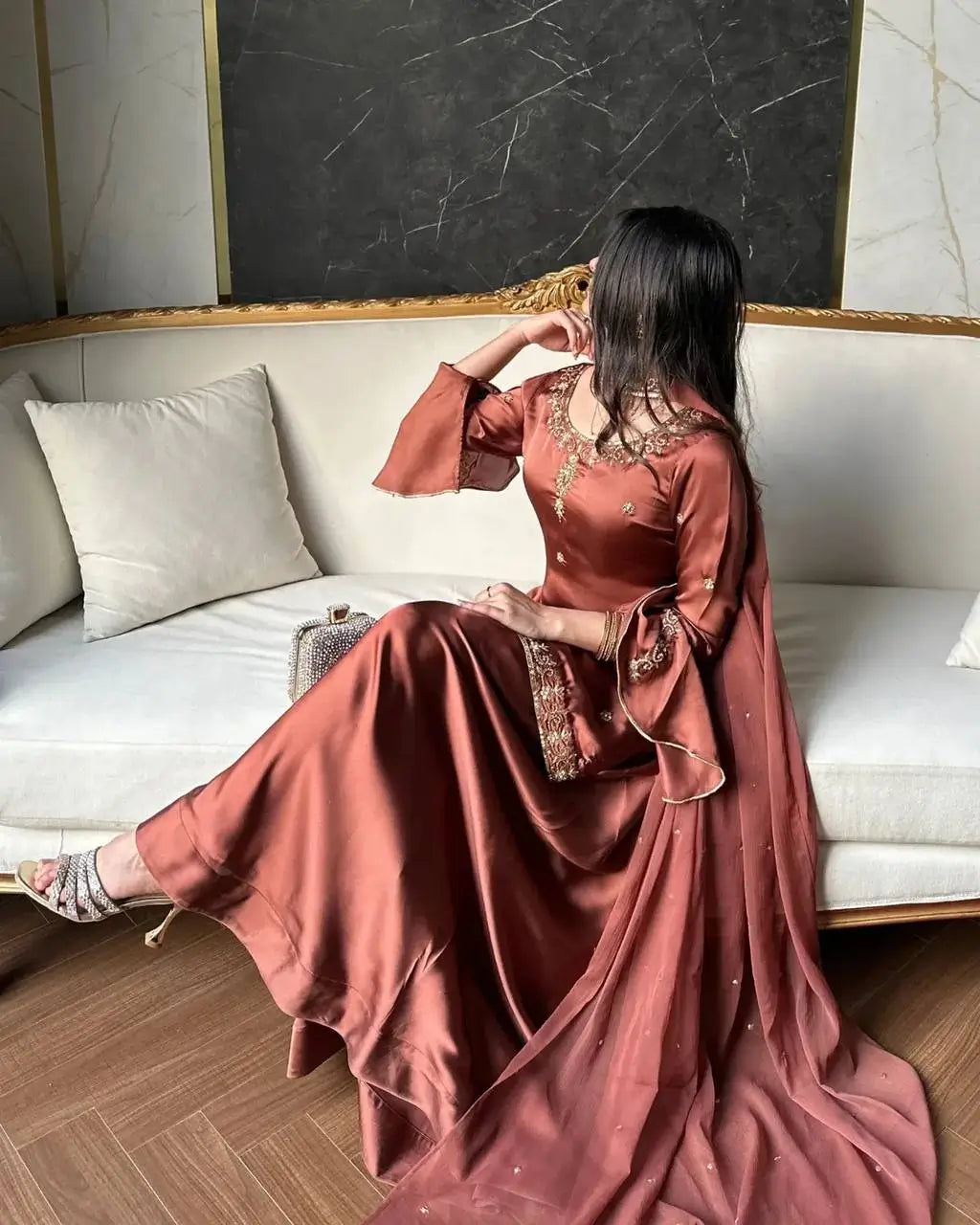 Elegant Crepe Silk Sharara Set for Festive and Party Wear
