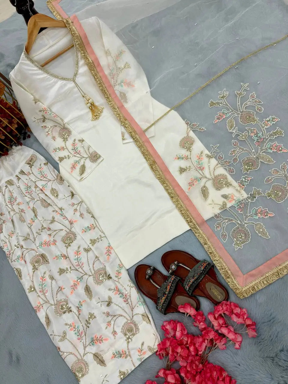 Elegant Crepe Silk Sharara Set for Festive and Party Wear