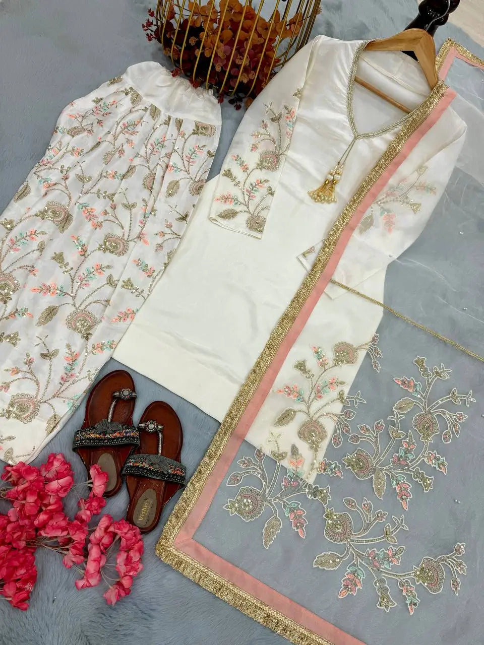 Elegant Crepe Silk Sharara Set for Festive and Party Wear