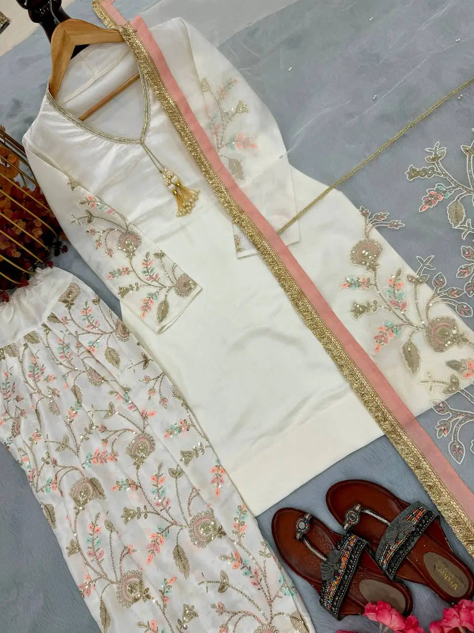 Elegant Crepe Silk Sharara Set for Festive and Party Wear