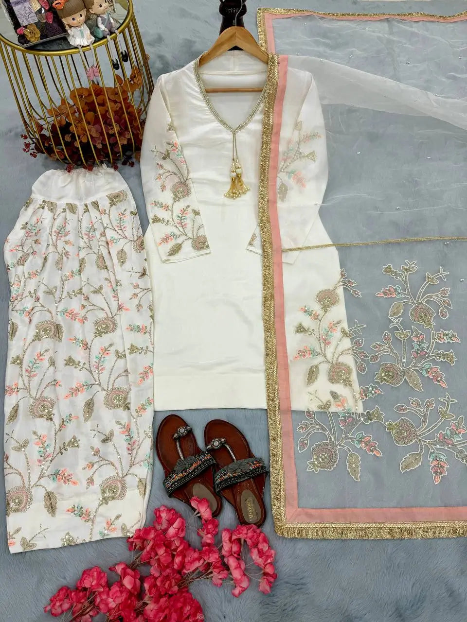 Elegant Crepe Silk Sharara Set for Festive and Party Wear