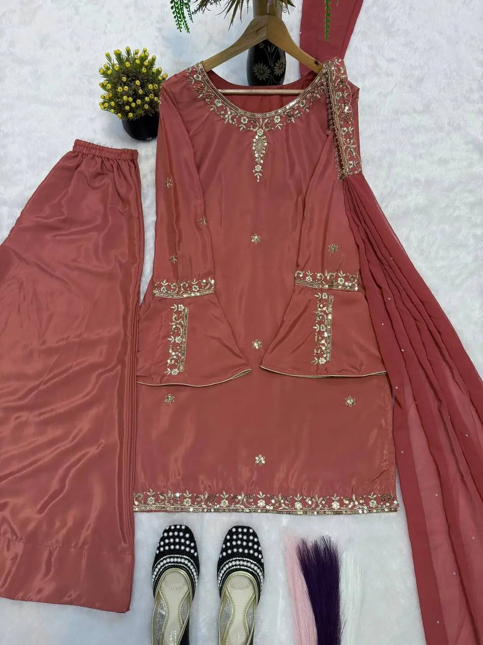 Elegant Crepe Silk Sharara Set for Festive and Party Wear
