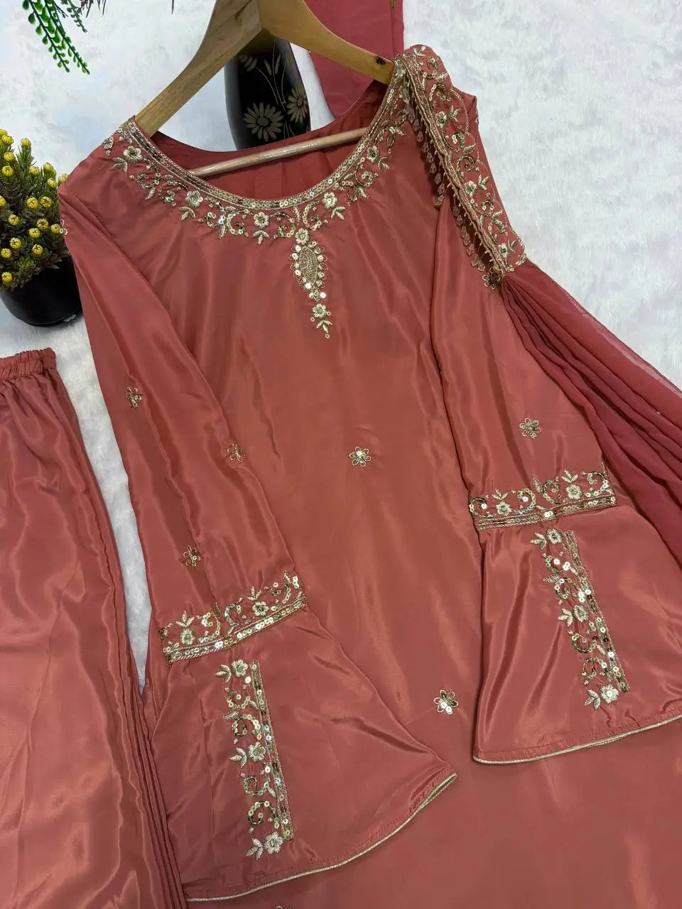 Elegant Crepe Silk Sharara Set for Festive and Party Wear