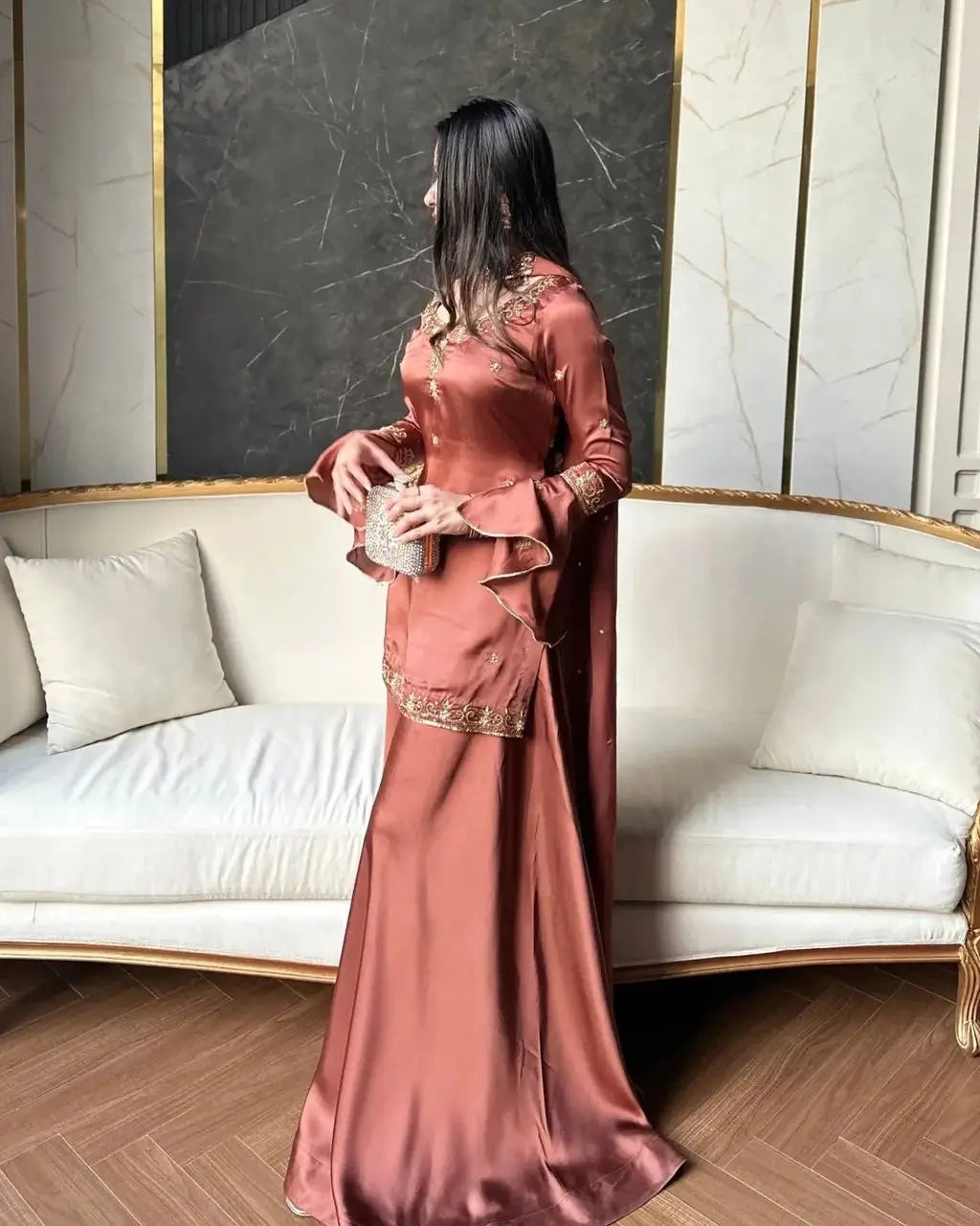 Elegant Crepe Silk Sharara Set for Festive and Party Wear