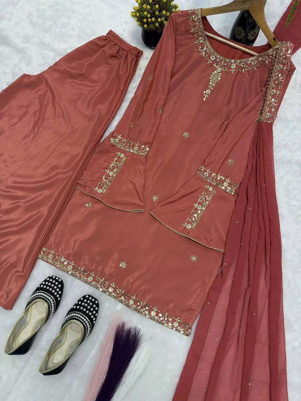 Elegant Crepe Silk Sharara Set for Festive and Party Wear