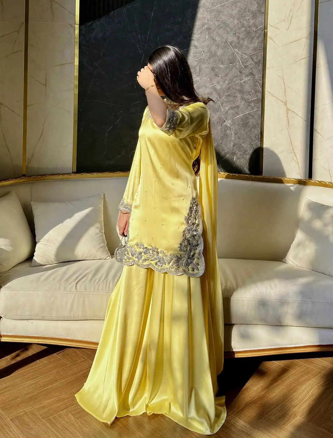 Elegant Crepe Silk Sharara Set for Festive and Party Wear