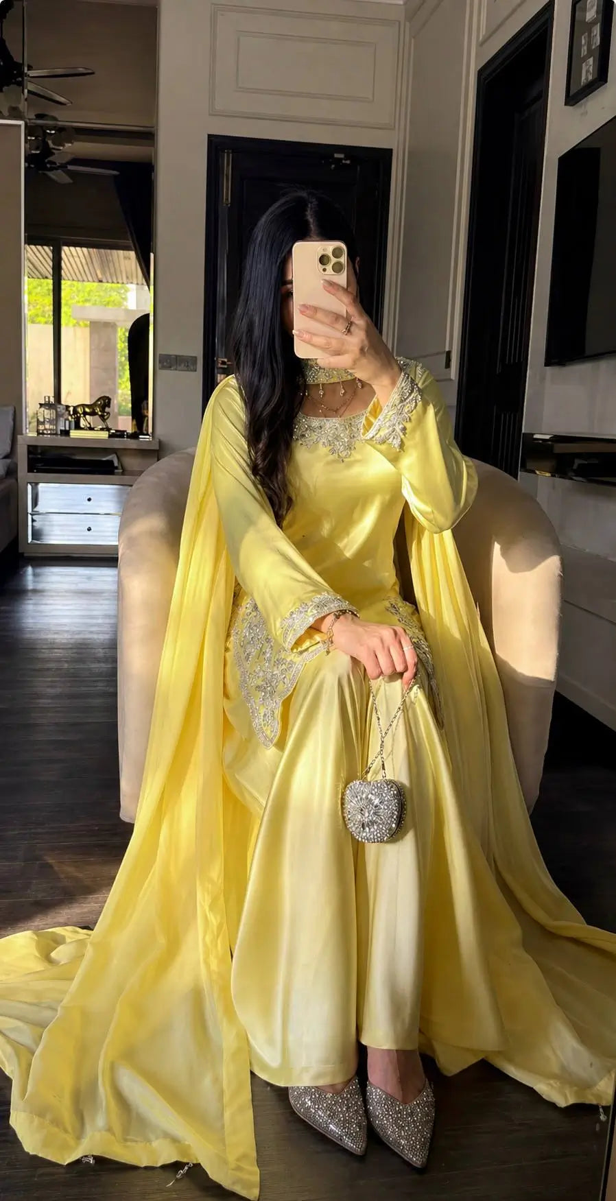 Elegant Crepe Silk Sharara Set for Festive and Party Wear