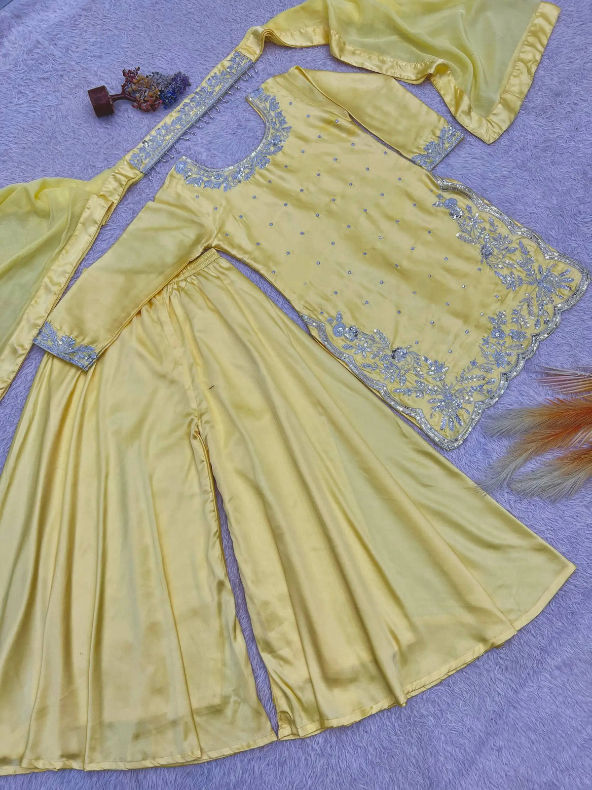 Elegant Crepe Silk Sharara Set for Festive and Party Wear