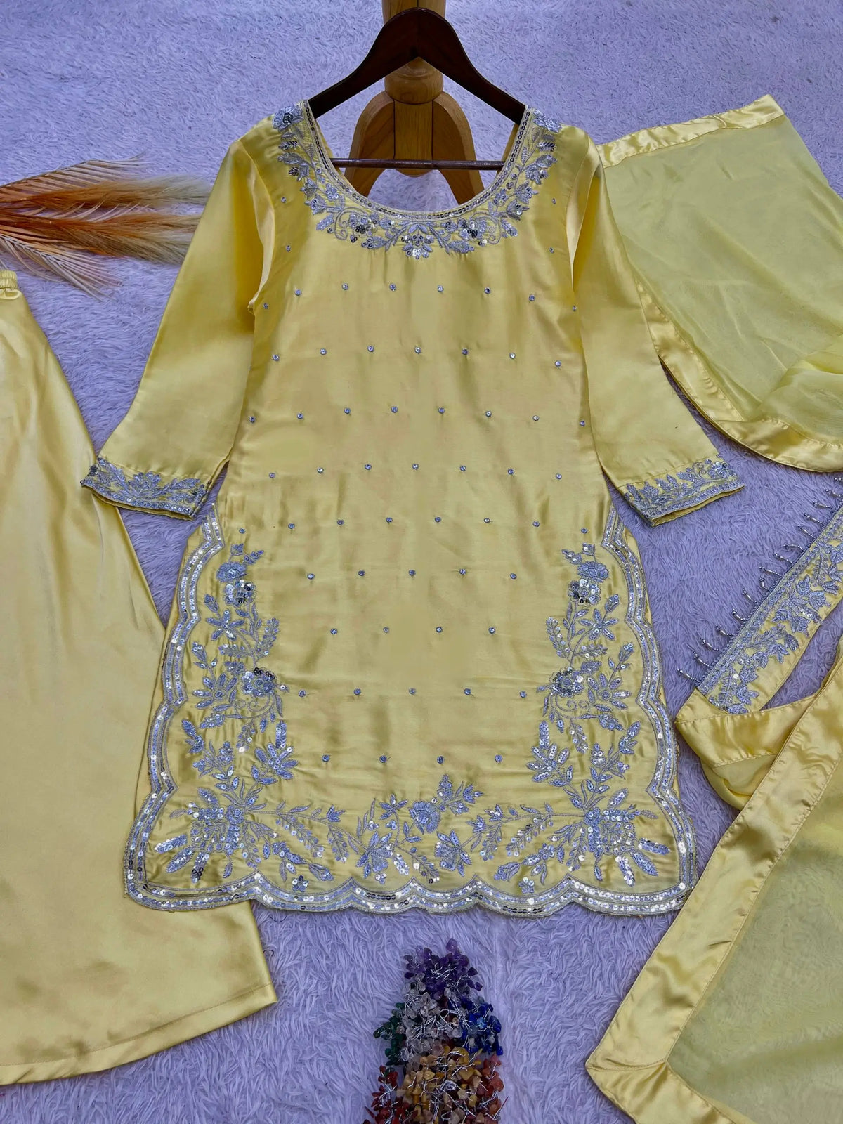 Elegant Crepe Silk Sharara Set for Festive and Party Wear