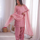 Elegant Crunchy Silk Ready to wear Farshi Suit Set for Festive and Party Wear