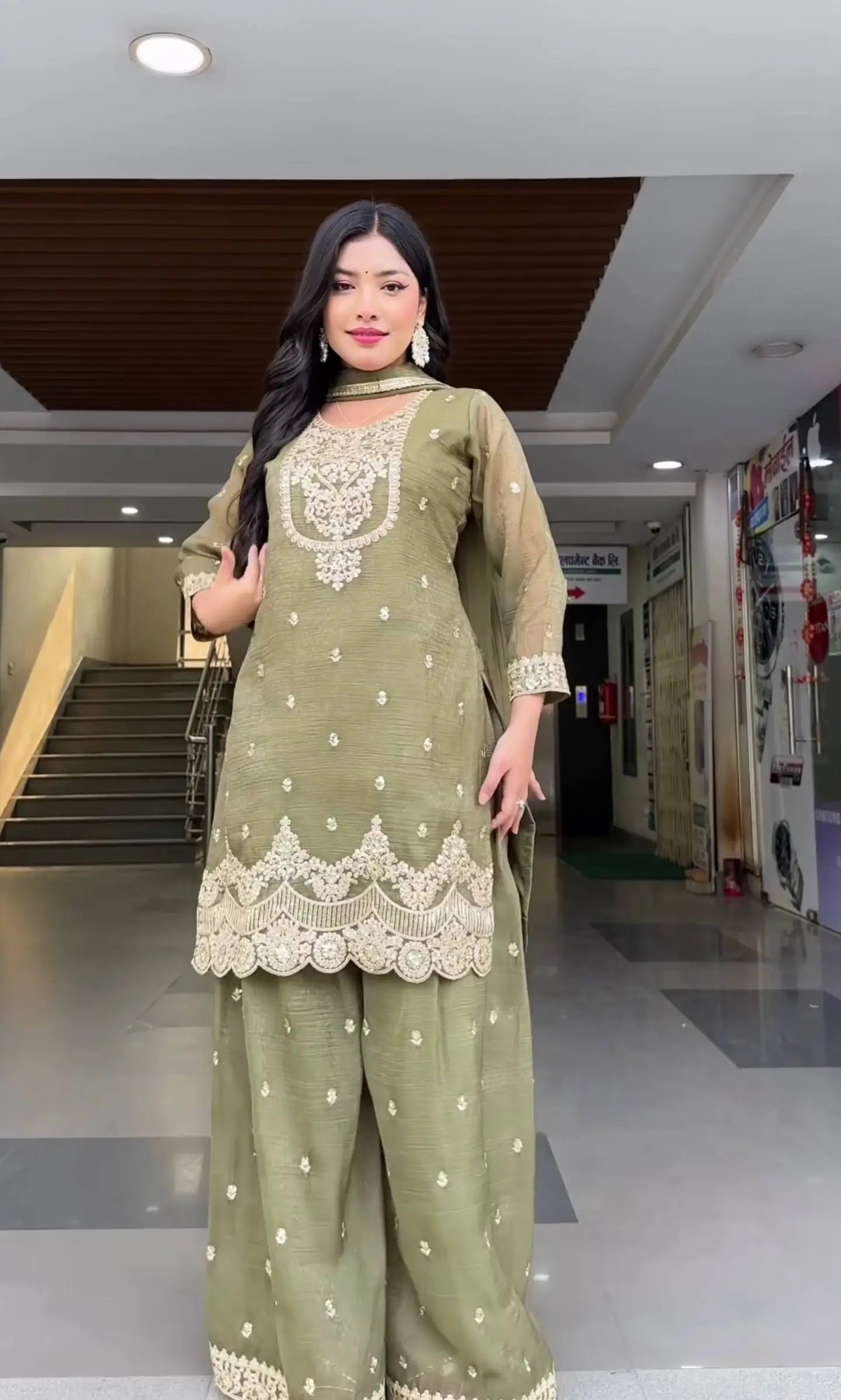 Elegant Crunchy Silk Sharara Suit Set for Festive and Traditional Wear
