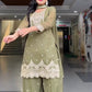 Elegant Crunchy Silk Sharara Suit Set for Festive and Traditional Wear