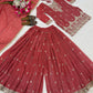 Elegant Crunchy Silk Sharara Suit Set for Festive and Traditional Wear