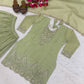 Elegant Crunchy Silk Sharara Suit Set for Festive and Traditional Wear