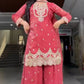Elegant Crunchy Silk Sharara Suit Set for Festive and Traditional Wear