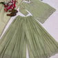 Elegant Crunchy Silk Sharara Suit Set for Festive and Traditional Wear