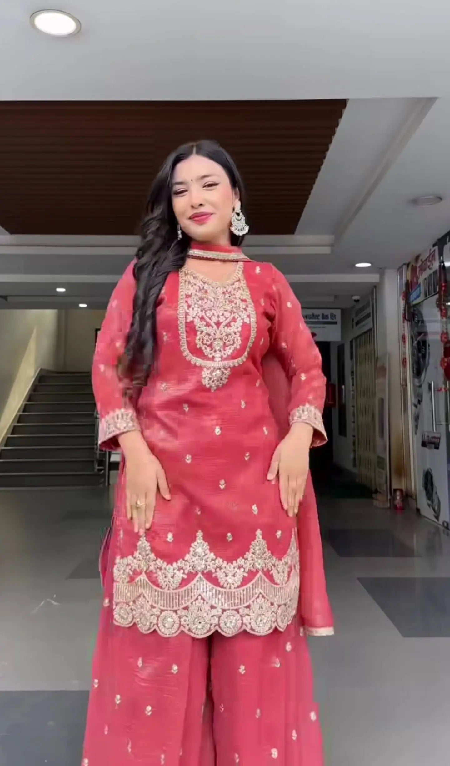 Elegant Crunchy Silk Sharara Suit Set for Festive and Traditional Wear