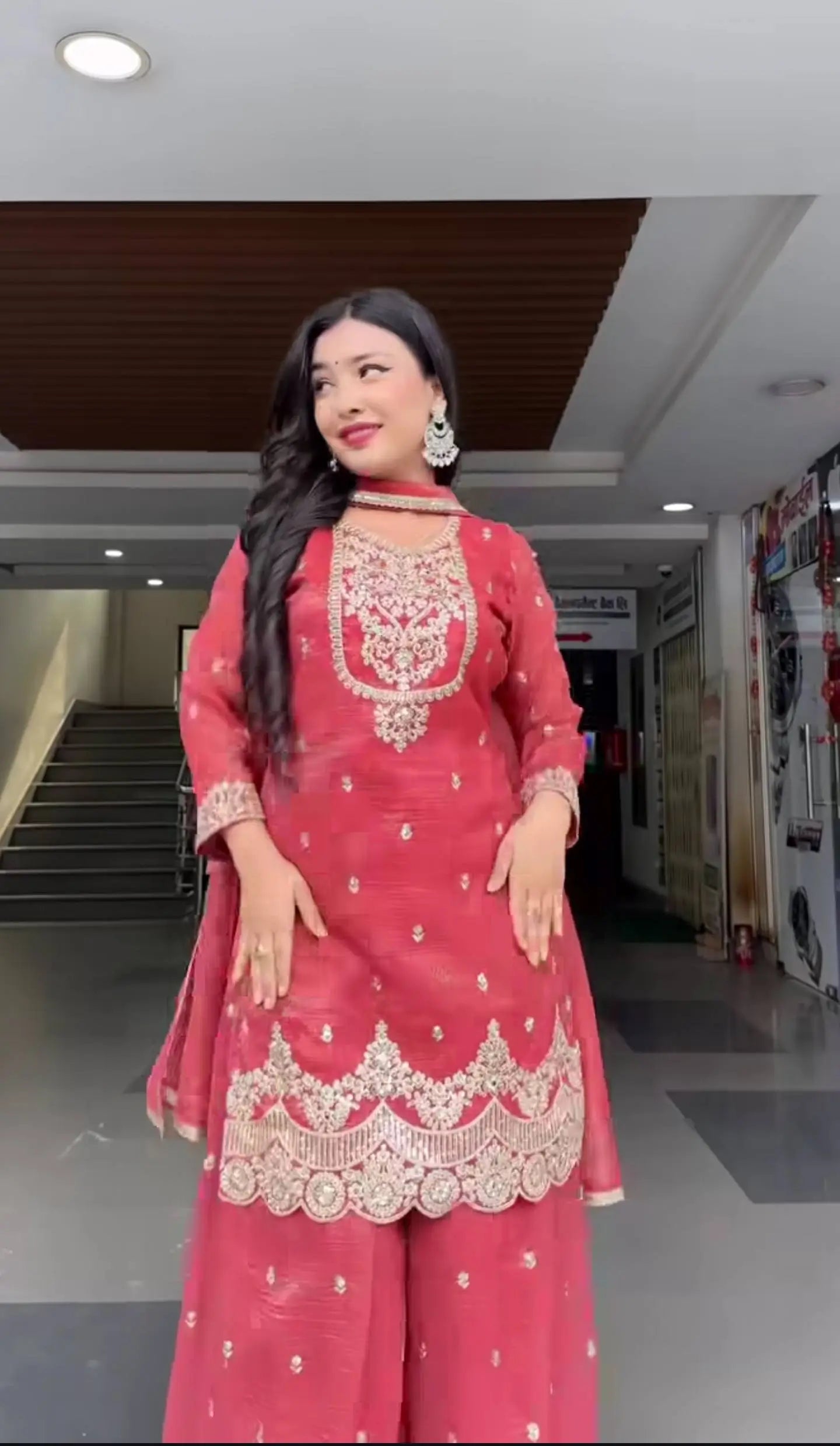 Elegant Crunchy Silk Sharara Suit Set for Festive and Traditional Wear