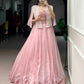 Elegant Crush Fabric Lehenga Choli with Embroidered Koti