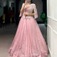 Elegant Crush Fabric Lehenga Choli with Embroidered Koti