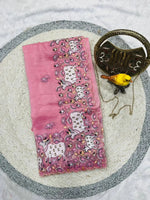Elegant Crush Saree with Indian style Embroidery for Festive and Party Wear