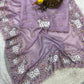 Elegant Crush Saree with Indian style Embroidery for Festive and Party Wear