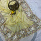 Elegant Crush Saree with Indian style Embroidery for Festive and Party Wear
