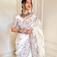 Elegant Crush Saree with Indian style Embroidery for Festive and Party Wear